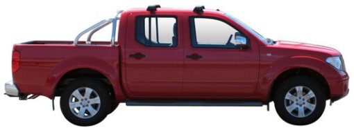 Whispbar Dakdragers Zilver Nissan Navara D40 Double Cab 4dr Ute met Glad Dak bouwjaar 2005-e.v. Complete set dakdragers