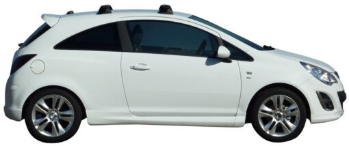 Whispbar Dakdragers Zwart Opel Corsa 3dr Hatch met Vaste Bevestigingspunten bouwjaar 2006-2014 Complete set dakdragers