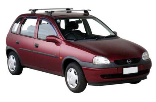 Whispbar Dakdragers Zilver Opel Corsa 5dr Hatch met Vaste Bevestigingspunten bouwjaar 1993-2005 Complete set dakdragers