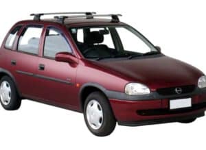 Whispbar Dakdragers Zwart Opel Corsa 5dr Hatch met Vaste Bevestigingspunten bouwjaar 1993-2005 Complete set dakdragers