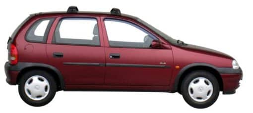 Whispbar Dakdragers Zwart Opel Corsa 5dr Hatch met Vaste Bevestigingspunten bouwjaar 1993-2005 Complete set dakdragers