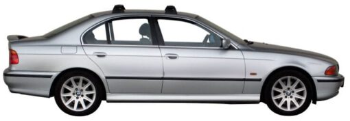Whispbar Dakdragers Zilver BMW 5 Series E39 4dr Sedan met Vaste Bevestigingspunten bouwjaar 2001-2003 Complete set dakdragers
