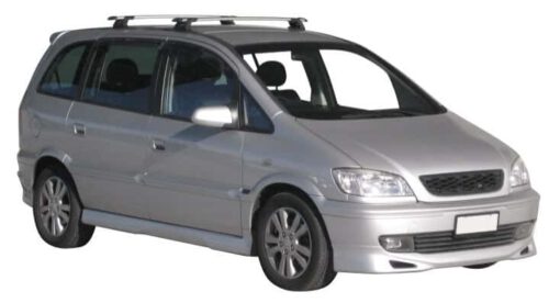 Whispbar Dakdragers Zilver Opel Zafira 5dr MPV met Vaste Bevestigingspunten bouwjaar 1998-2004 Complete set dakdragers