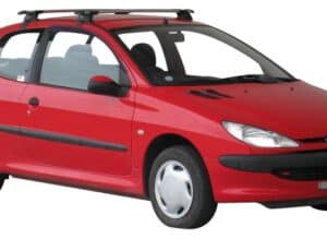 Whispbar Dakdragers Zwart Peugeot 206 3dr Hatch met Glad Dak bouwjaar 1998-2006 Complete set dakdragers