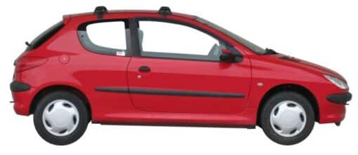 Whispbar Dakdragers Zwart Peugeot 206 3dr Hatch met Glad Dak bouwjaar 1998-2006 Complete set dakdragers