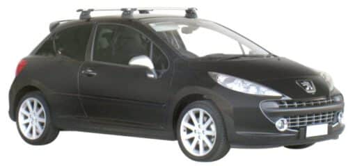 Whispbar Dakdragers Zwart Peugeot 207 3dr Hatch met Vaste Bevestigingspunten bouwjaar 2006-2012 Complete set dakdragers