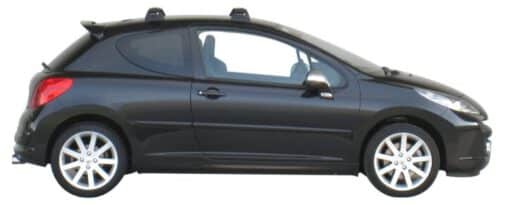 Whispbar Dakdragers Zwart Peugeot 207 3dr Hatch met Vaste Bevestigingspunten bouwjaar 2006-2012 Complete set dakdragers