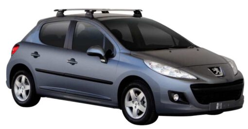 Whispbar Dakdragers Zwart Peugeot 207 5dr Hatch met Vaste Bevestigingspunten bouwjaar 2006-2012 Complete set dakdragers