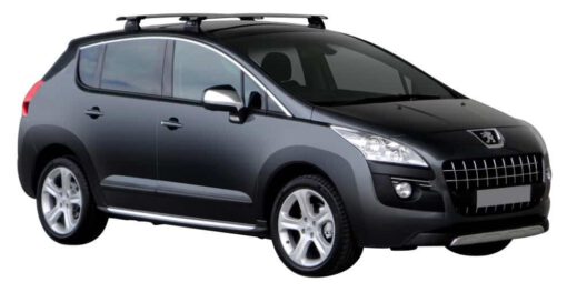 Whispbar Dakdragers Zwart Peugeot 3008 5dr SUV met Vaste Bevestigingspunten bouwjaar 2009-2015 Complete set dakdragers