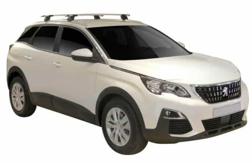 Whispbar Dakdragers Zwart Peugeot 3008 5dr SUV met Geintegreerde dakrails bouwjaar 2016-e.v. Complete set dakdragers