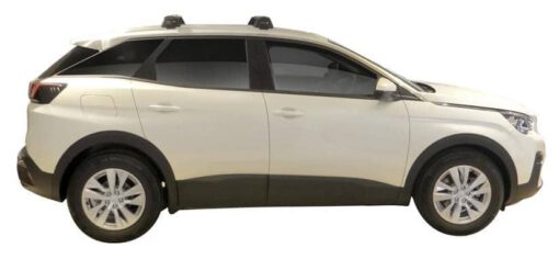 Whispbar Dakdragers Zwart Peugeot 3008 5dr SUV met Geintegreerde dakrails bouwjaar 2016-e.v. Complete set dakdragers