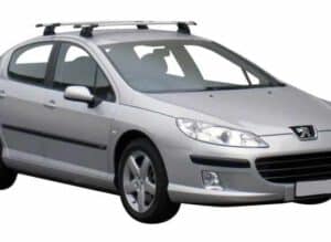 Whispbar Dakdragers Zwart Peugeot 407 4dr Sedan met Vaste Bevestigingspunten bouwjaar 2004-2010 Complete set dakdragers