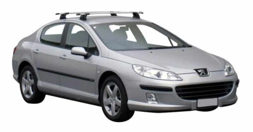 Whispbar Dakdragers Zwart Peugeot 407 4dr Sedan met Vaste Bevestigingspunten bouwjaar 2004-2010 Complete set dakdragers