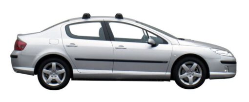 Whispbar Dakdragers Zwart Peugeot 407 4dr Sedan met Vaste Bevestigingspunten bouwjaar 2004-2010 Complete set dakdragers