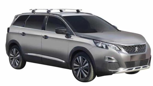 Whispbar Dakdragers Zwart Peugeot 5008 5dr SUV met Geintegreerde dakrails bouwjaar 2017-e.v. Complete set dakdragers