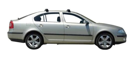 Whispbar Dakdragers Zilver Skoda Octavia II 4dr Liftback met Glad Dak bouwjaar 2004-2009 Complete set dakdragers