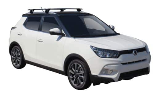 Whispbar Dakdragers Zwart SsangYong Tivoli 5dr SUV met Geintegreerde dakrails bouwjaar 2015-e.v. Complete set dakdragers