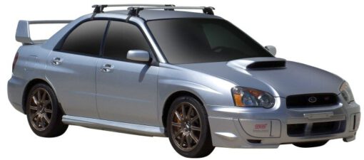 Whispbar Dakdragers Zilver Subaru Impreza 4dr Sedan met Glad Dak bouwjaar 2001-2007 Complete set dakdragers