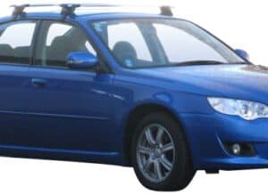 Whispbar Dakdragers Zilver Subaru Legacy 4dr Sedan met Glad Dak bouwjaar 2004-2009 Complete set dakdragers