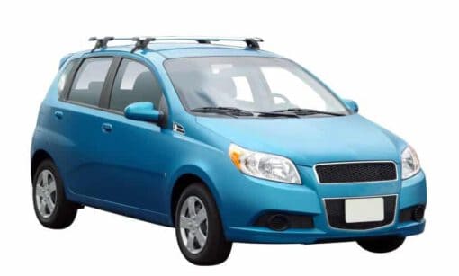 Whispbar Dakdragers Zilver Chevrolet Aveo T250 5dr Hatch met Glad Dak bouwjaar 2008-2011 Complete set dakdragers