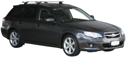 Whispbar Dakdragers Zwart Subaru Legacy 5dr Estate met Geintegreerde dakrails bouwjaar 2004-2009 Complete set dakdragers