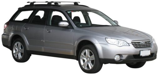 Whispbar Dakdragers Zwart Subaru Outback 5dr Estate met Geintegreerde dakrails bouwjaar 2004-2009 Complete set dakdragers