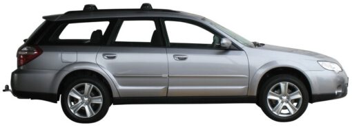 Whispbar Dakdragers Zwart Subaru Outback 5dr Estate met Geintegreerde dakrails bouwjaar 2004-2009 Complete set dakdragers