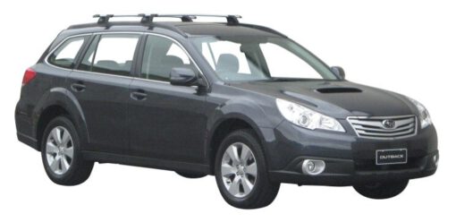 Whispbar Dakdragers Zwart Subaru Outback 5dr Estate met Geintegreerde dakrails bouwjaar 2010-2014 Complete set dakdragers