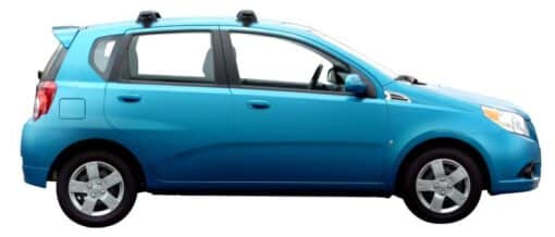 Whispbar Dakdragers Zwart Chevrolet Aveo T250 5dr Hatch met Glad Dak bouwjaar 2008-2011 Complete set dakdragers