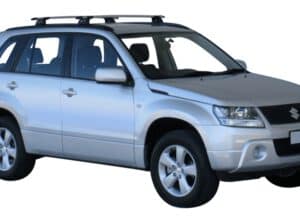 Whispbar Dakdragers Zwart Suzuki Grand Vitara 5dr SUV met Geintegreerde dakrails bouwjaar 2013-e.v. Complete set dakdragers