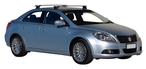 Whispbar Dakdragers Zilver Suzuki Kizashi 4dr Sedan met Vaste Bevestigingspunten bouwjaar 2010-2015 Complete set dakdragers