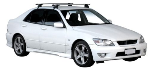 Whispbar Dakdragers Zilver Toyota Altezza 4dr Sedan met Glad Dak bouwjaar 1998-2005 Complete set dakdragers