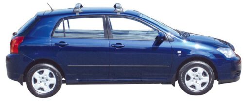 Whispbar Dakdragers Zwart Toyota Corolla 5dr Hatch met Glad Dak bouwjaar 2002-2007 Complete set dakdragers