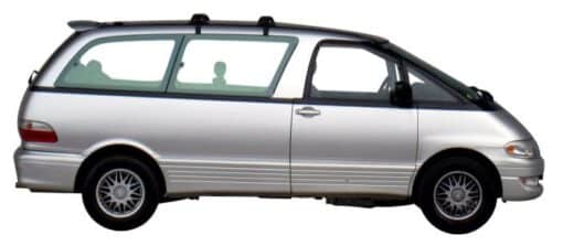 Whispbar Dakdragers Zilver Toyota Emina Lucida 4dr MPV met Vaste Bevestigingspunten bouwjaar 1992-1999 Complete set dakdragers