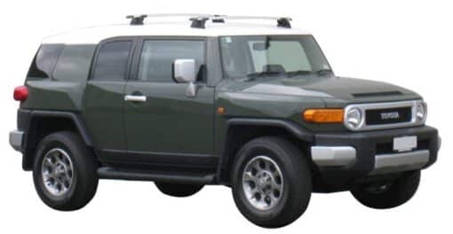 Whispbar Dakdragers Zilver Toyota FJ Cruiser 5dr SUV met Vaste Bevestigingspunten bouwjaar 2007-e.v. Complete set dakdragers