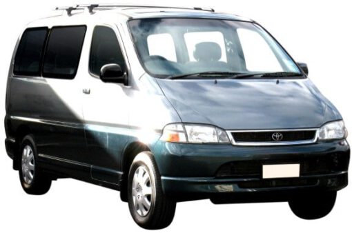 Whispbar Dakdragers Zwart Toyota Granvia 4dr MPV met Vaste Bevestigingspunten bouwjaar 1996-2004 Complete set dakdragers