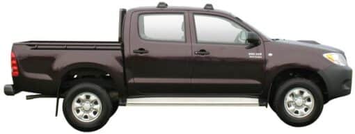 Whispbar Dakdragers Zilver Toyota HiLux Double Cab 4dr Ute met Glad Dak bouwjaar 2005-2012 Complete set dakdragers