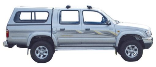 Whispbar Dakdragers Zilver Toyota HiLux Double Cab 4dr Ute met Glad Dak bouwjaar 1998-2004 Complete set dakdragers