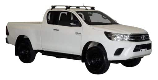 Whispbar Dakdragers Zwart Toyota HiLux Extra Cab 4dr Ute met Glad Dak bouwjaar 2016-e.v. Complete set dakdragers