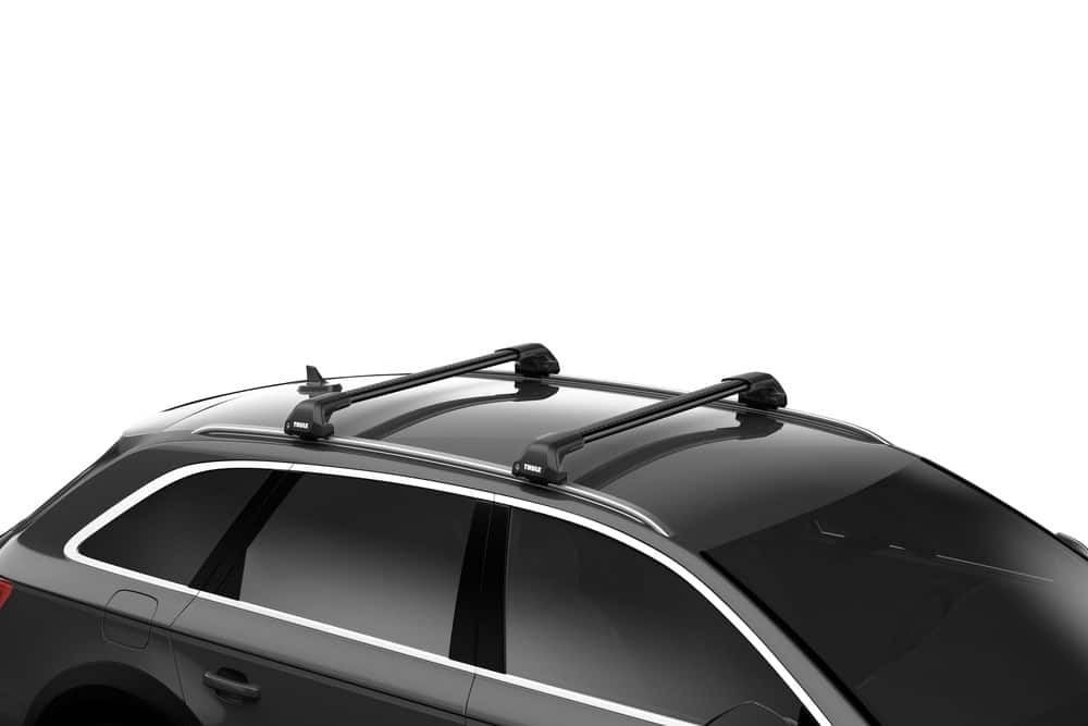 Terug, terug, terug deel Gedeeltelijk officieel Thule WingBar Edge dakdragers | Audi Q4 e-Tron | vanaf 2021 | Black |  Geïntegreerde railing 